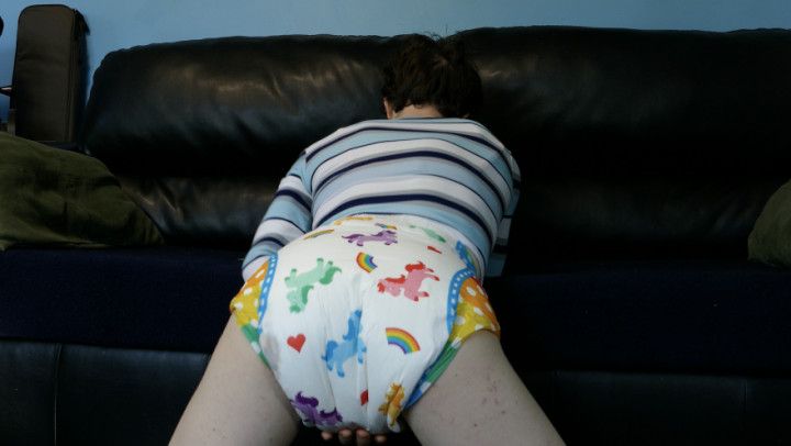 Femboy Playing With His Dirty Diaper