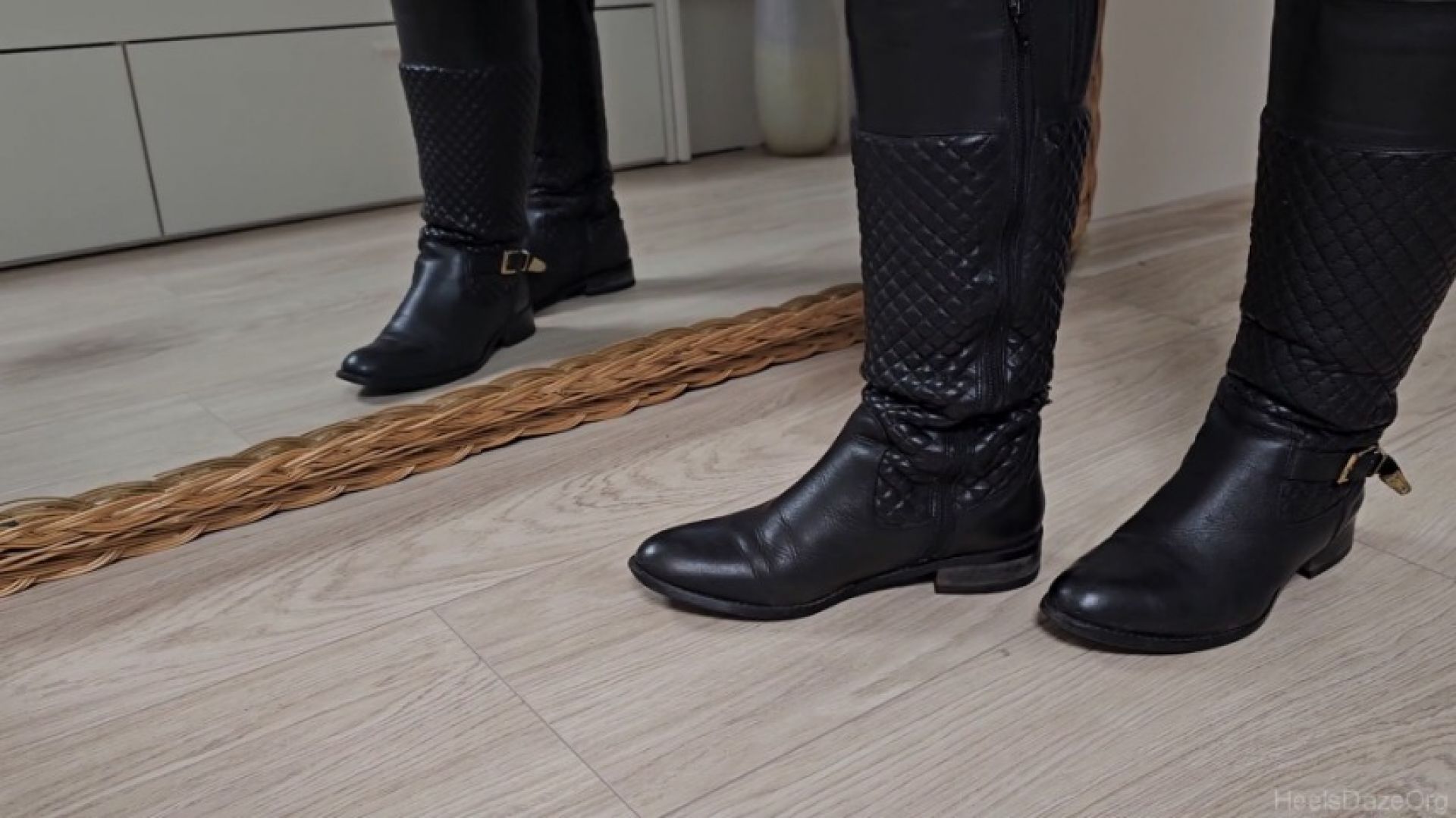 Toe Tapping in Two Pairs of Leather Boots and Sandals Pt 2