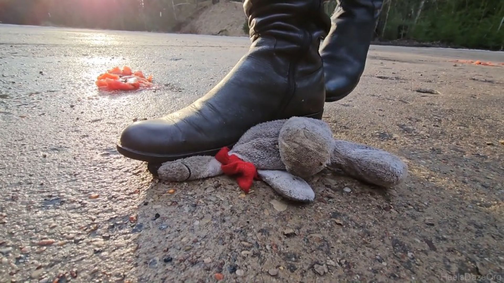 Tomatoes and Plushie Crush in Flat Leather Boots