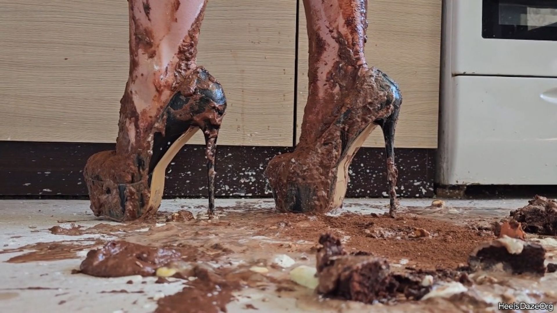 Chocolate Cake Mess in the Kitchen Very High Stilettos