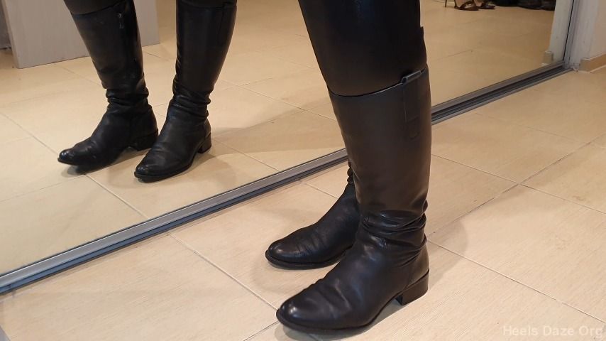 Toe Tapping in Flat Leather Boots