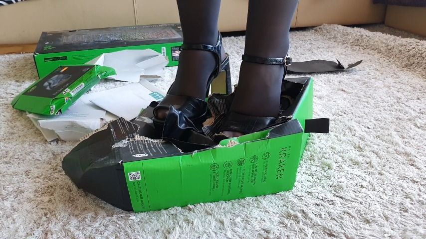 Cardboard Boxes Crush in High Heels