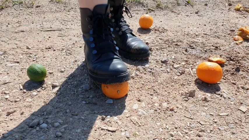 Fruits Crush in Combat Ankle Boots