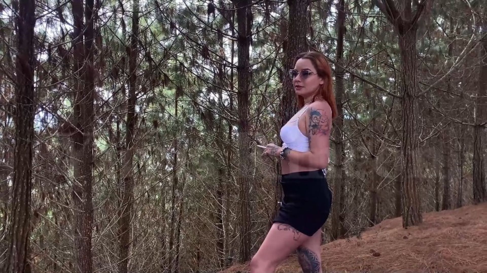 SMOKING  IN THE FOREST HALF-NAKED