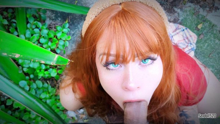 Beautiful uninhibited redhead sucks and takes a load