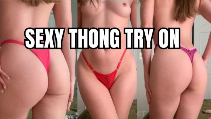 Naked thong try on! Lace and bright colors