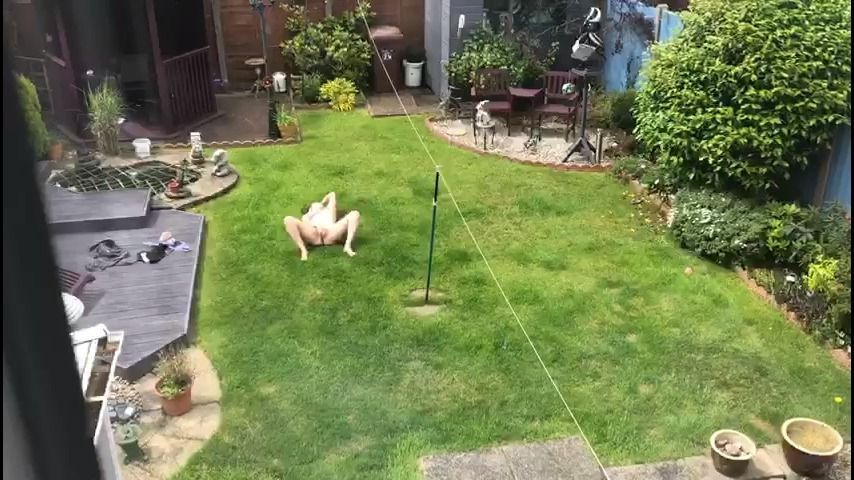 Masturbating in Middle of Friends Garden