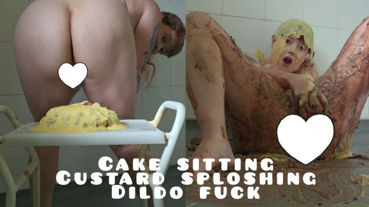 Cake Sploshing WAM custard Dildo fuck orgasm