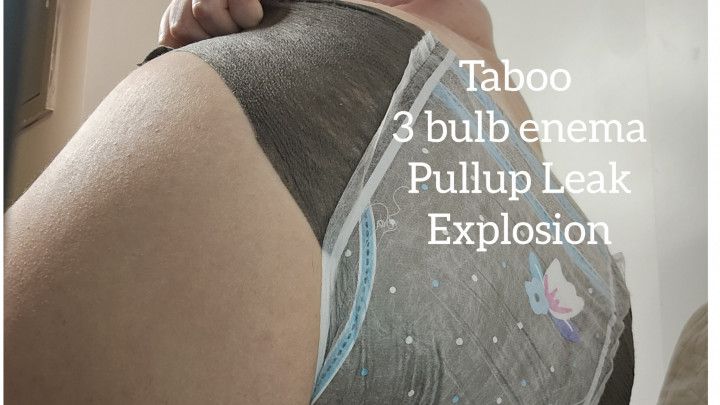 4K Taboo 3 Bulb super messy leak pull-up enema