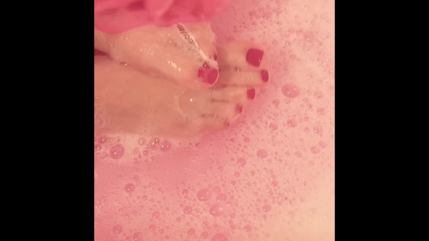 Washing Dirty Feet In Bubble Bath