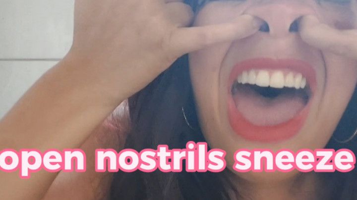 Open nostrils sneeze