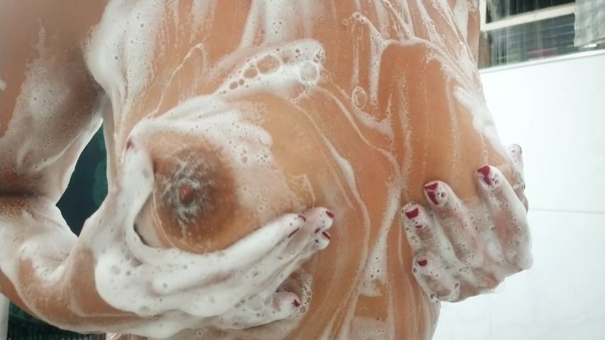 Soaped Tits on an Amazing Bath