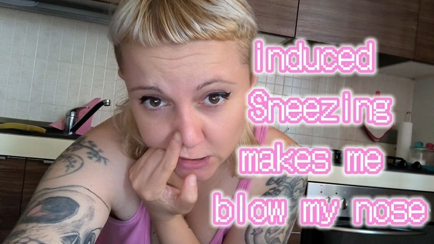 Induced sneezing leads to nose blowing