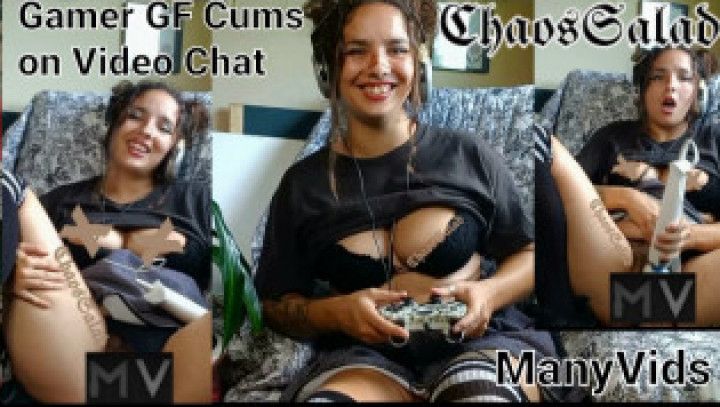 Gamer Girl gf cums on video chat GFE