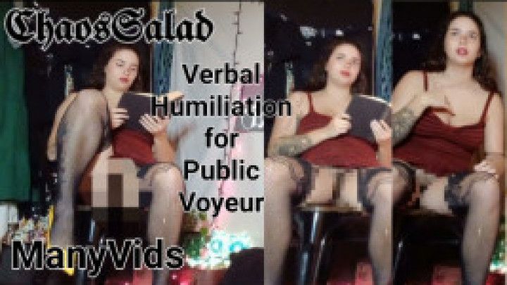 Verbal Humiliation for Public Voyeur