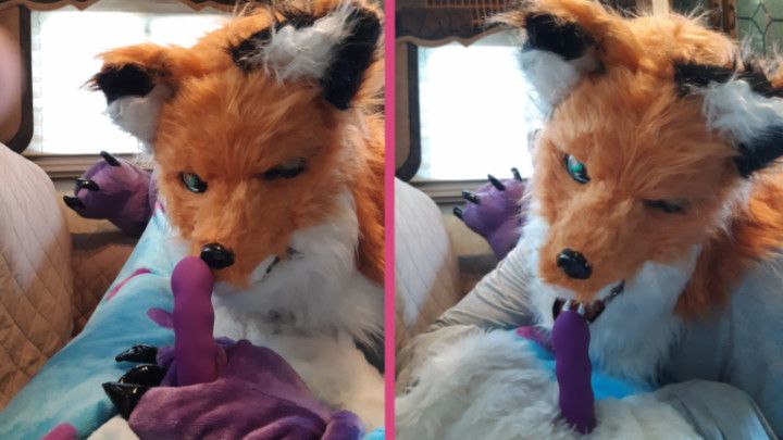 Furry Fox Gives Her Monster BF a Blowjob