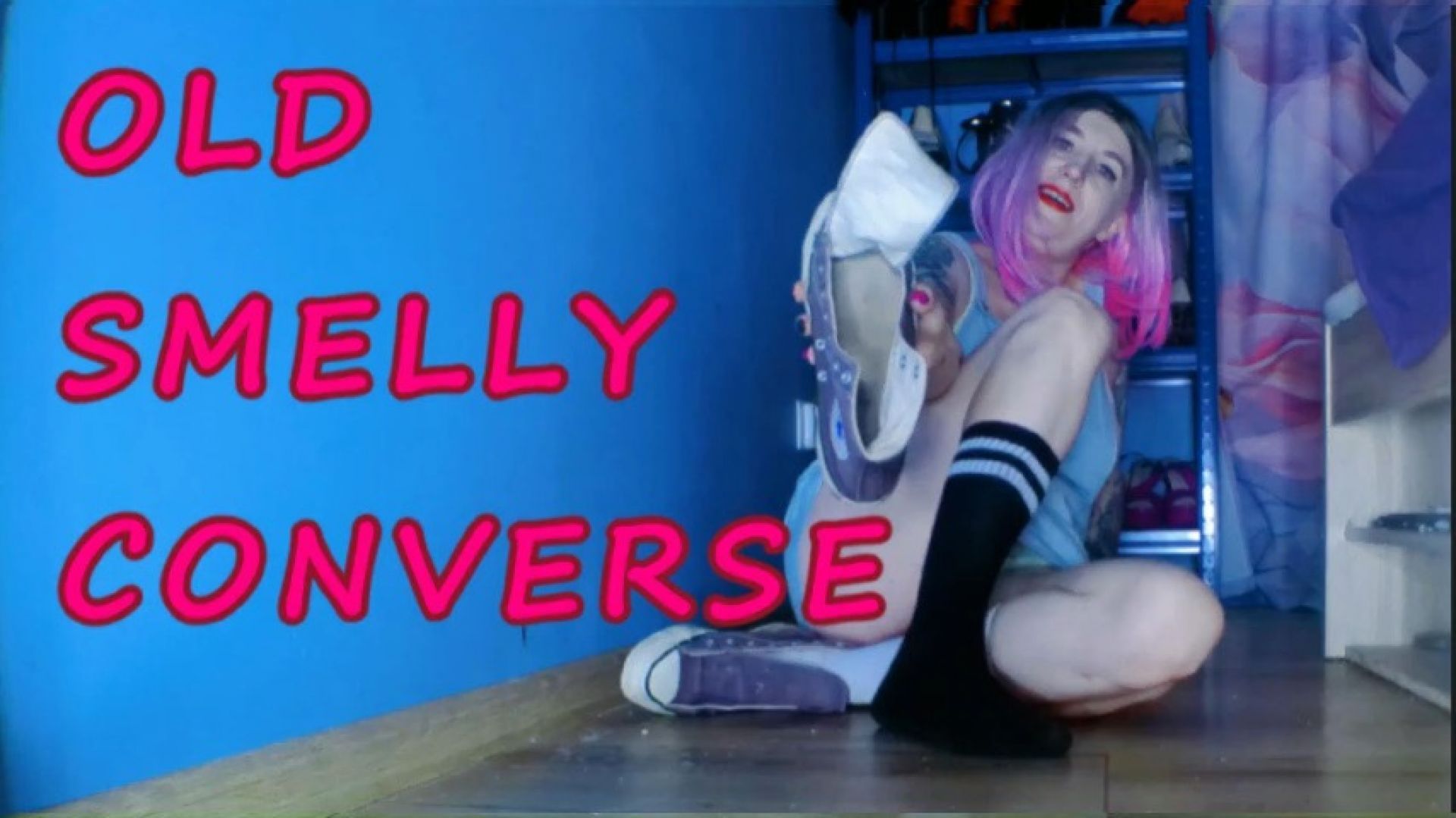 Lady Angela used smelly old converse sneakers POV