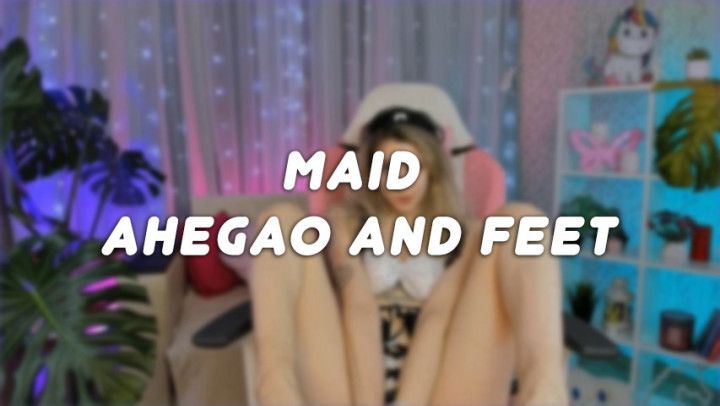 maid feet and ahegao