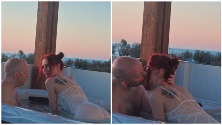 Hot tub sunrise, attempted blowjob in the freezing cold lol