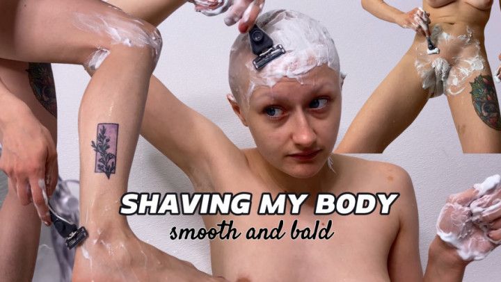 Shaving my entire body smooth and bald compilation