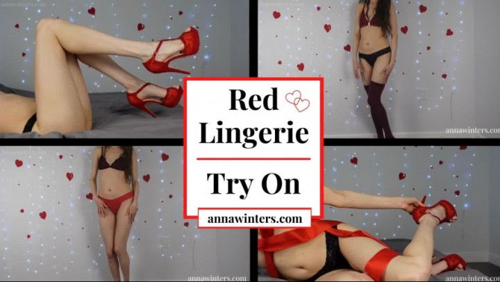 Sexy Red Lingerie Try On