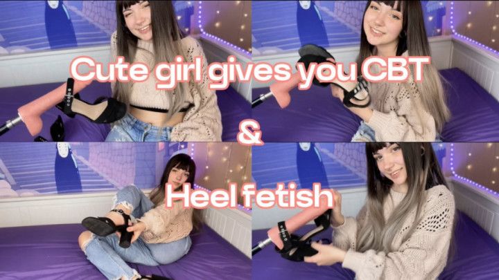 Cute girl gives you CBT &amp; Heel fetish