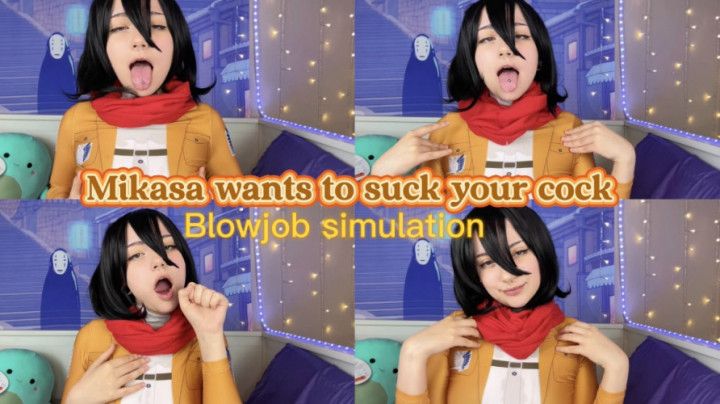 Mikasa wants to suck your cock | Blowjob Simulation