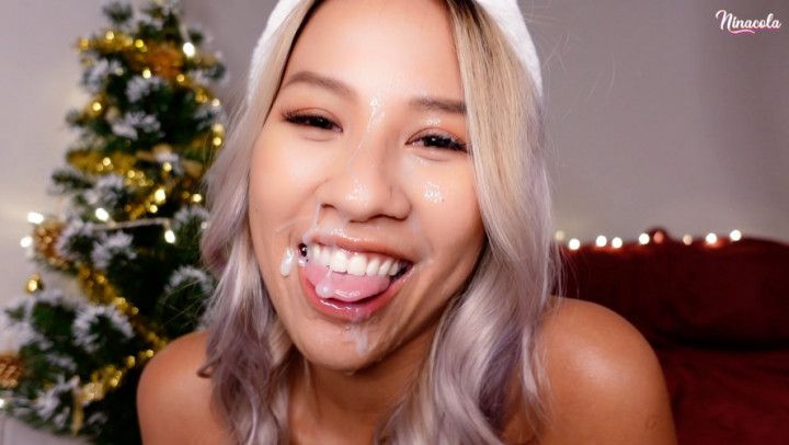 Asian Pornstar receives Christmas gift