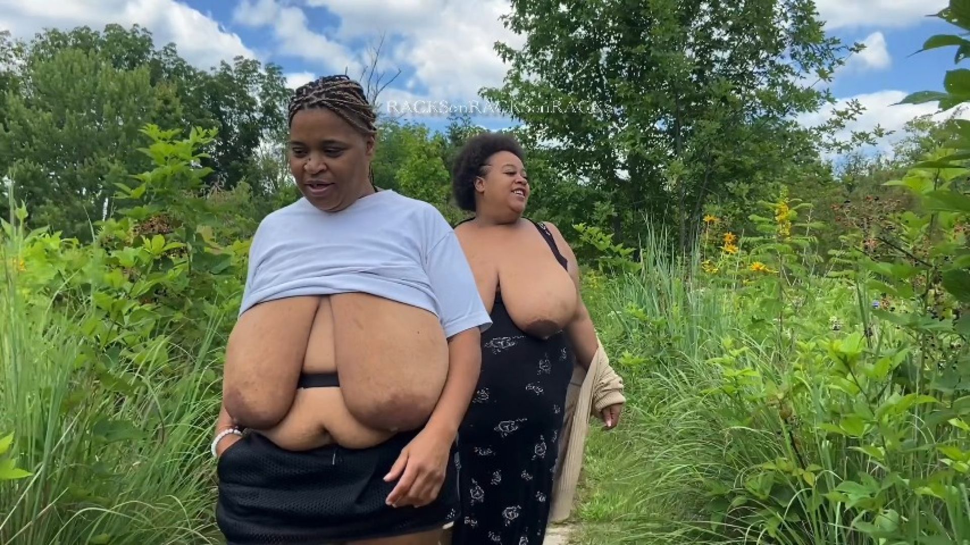 Goldie and Suzi Topless in Public