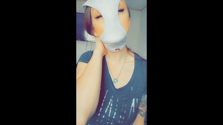 Inhaling my pussy scent in pantyhood