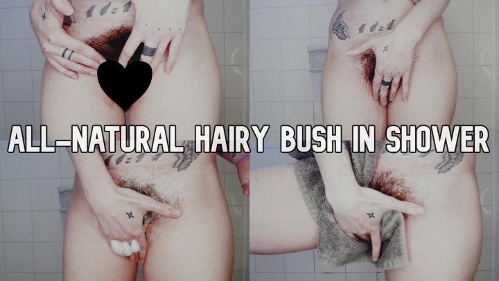 All-Natural Hairy Bush In Shower