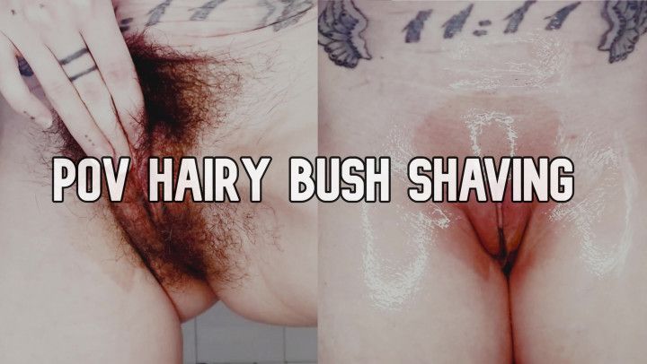 POV Hairy Bush Shaving In The Shower