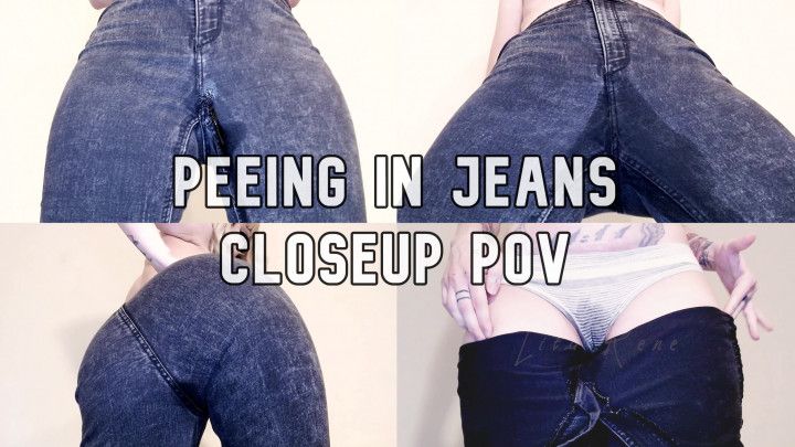 Peeing In Jeans Closeup POV