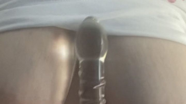 Fucking my glass dildo