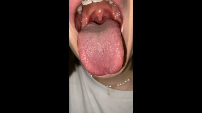 Tongue and pink uvula