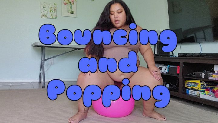 Fat Girl Exercise Ball Fail - Bouncing and Popping