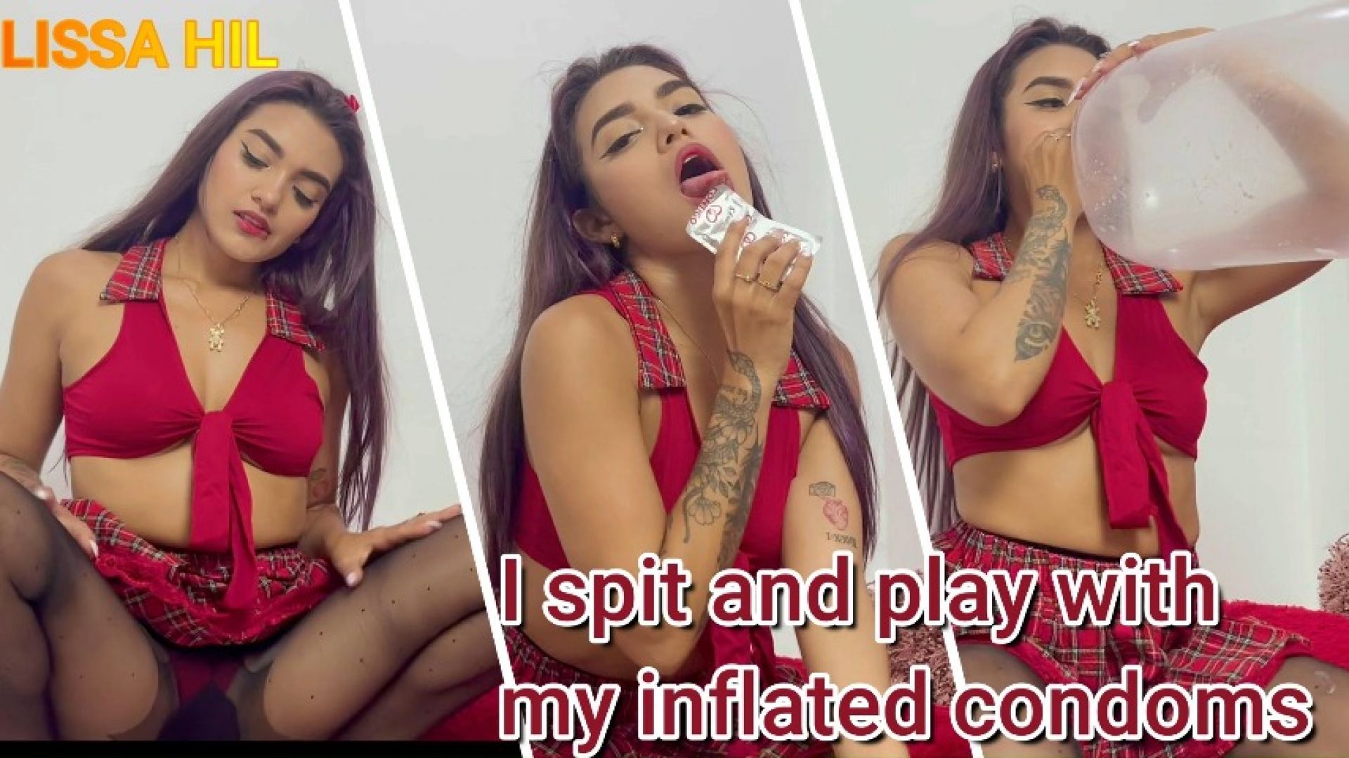 I SPIT AND PLAY WITH MY INFLATED CONDOMS