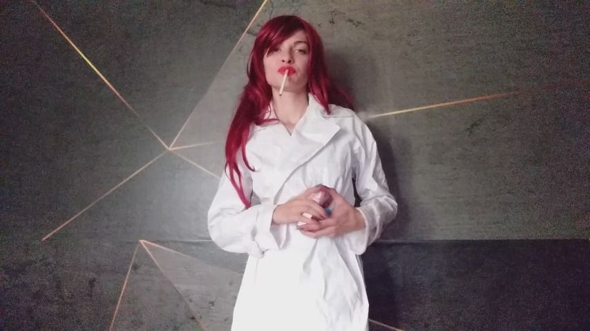 Redhead smokes in PVC