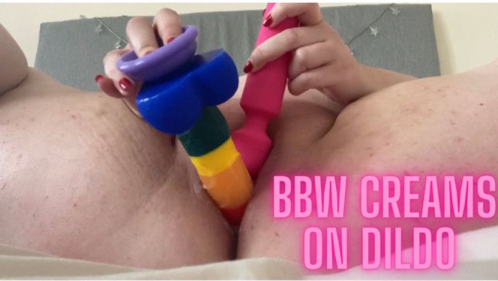 HarrieBaby - BBW creams on rainbow dildo