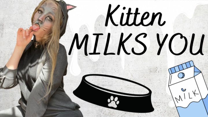 Gray Kitten MILKS YOU