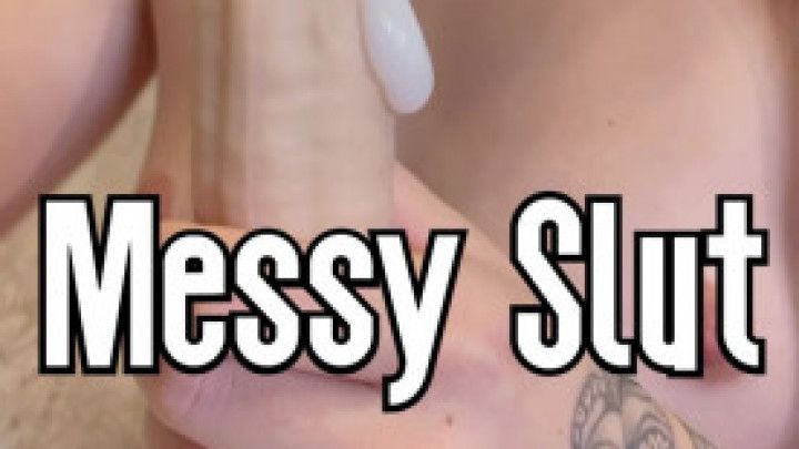 Messy lil slut spreading &amp; cumming