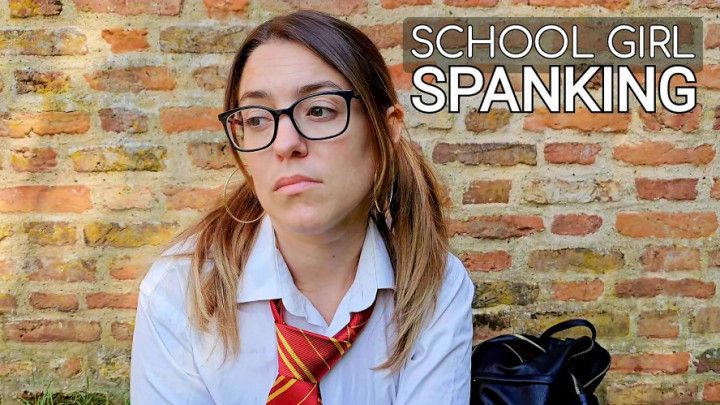 Spanking for cheeky school girl brat