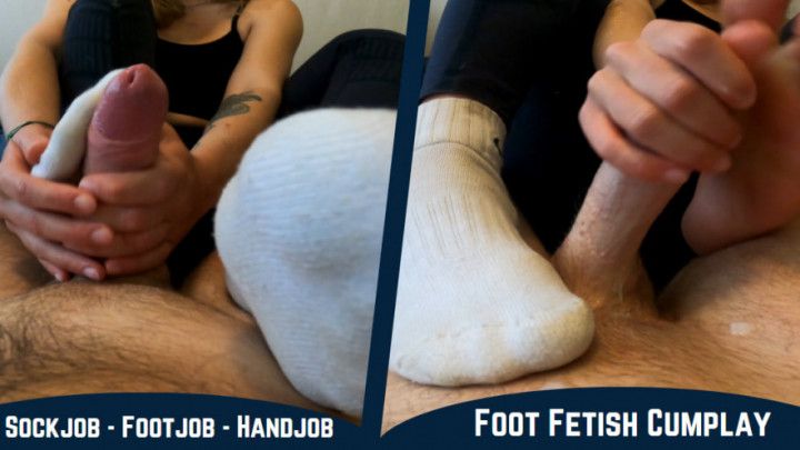 Marita - Sockjob Footjob Handjob - cum on feet - cumplay