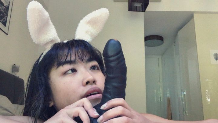 Bunnygirl tries BBC on Cam