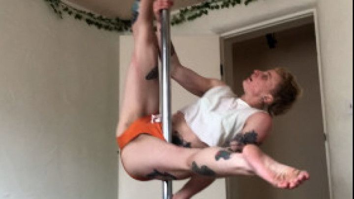 toned trans twink pole dancer