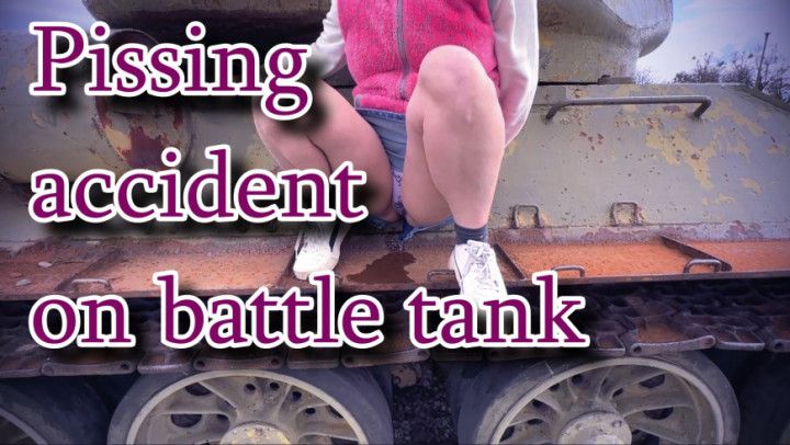 Pissing accident on battle tank