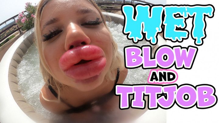 Huge inflated Bimbo Lips giving BJ