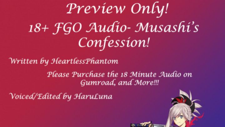 F4M] Musashi's Confession - 18+ Fate Slut Order Audio