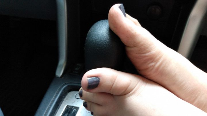 BBW Public Gear Shift Footjob