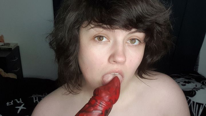 Alt girl play with demon dick